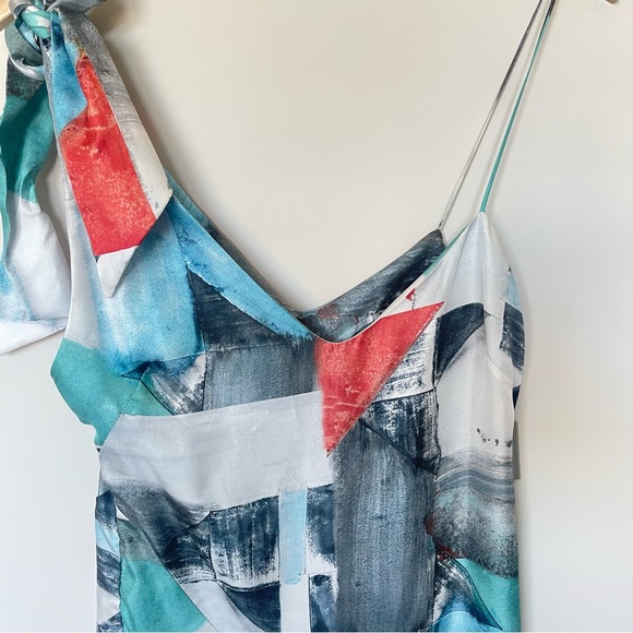 Catherine Gee 100% Silk Abstract Sleeveless Maxi Dress Size Small $405 - Picture 2 of 9